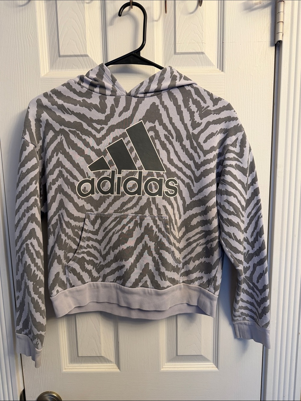 Girls adidas light purple Zebra Print Pullover Hoodie